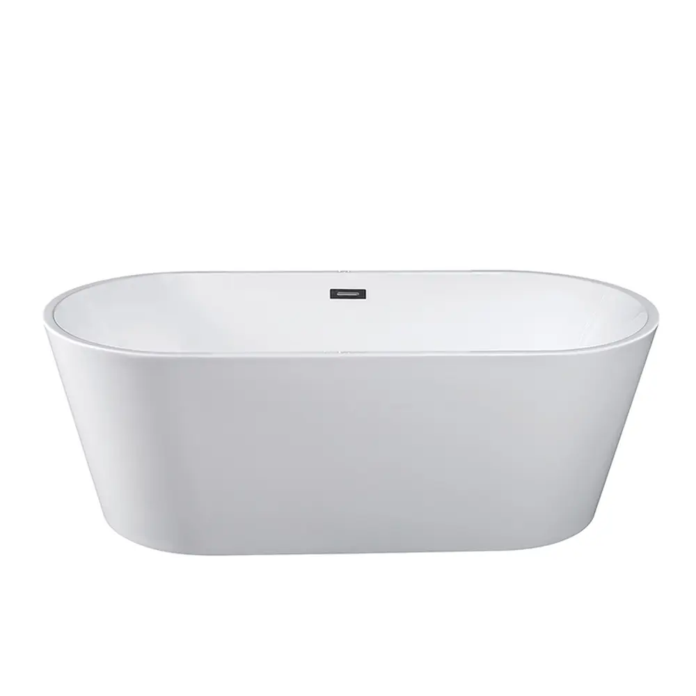 Set cada baie ovala freestanding 170 x 75 cm, Ovale Foglia, plus baterie freestanding, negru mat cu pipa pivotanta [2]