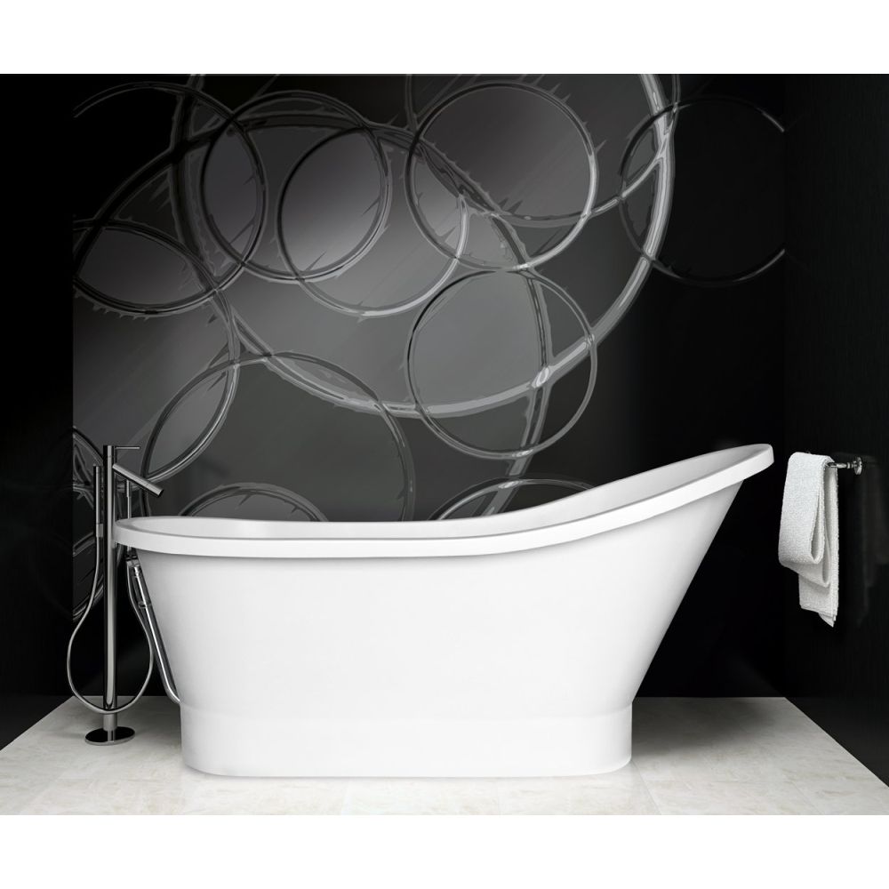 Cada baie freestanding asimetrica, compozit, 160 x 68 cm, Besco Gloria [4]