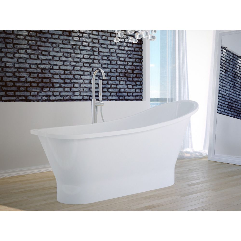 Cada baie freestanding asimetrica, compozit, 160 x 68 cm, Besco Gloria [3]