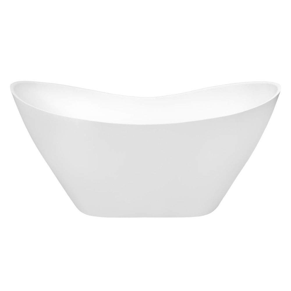 Cada baie freestanding asimetrica, compozit, alba, 160 x 70 cm, Besco Viya [2]