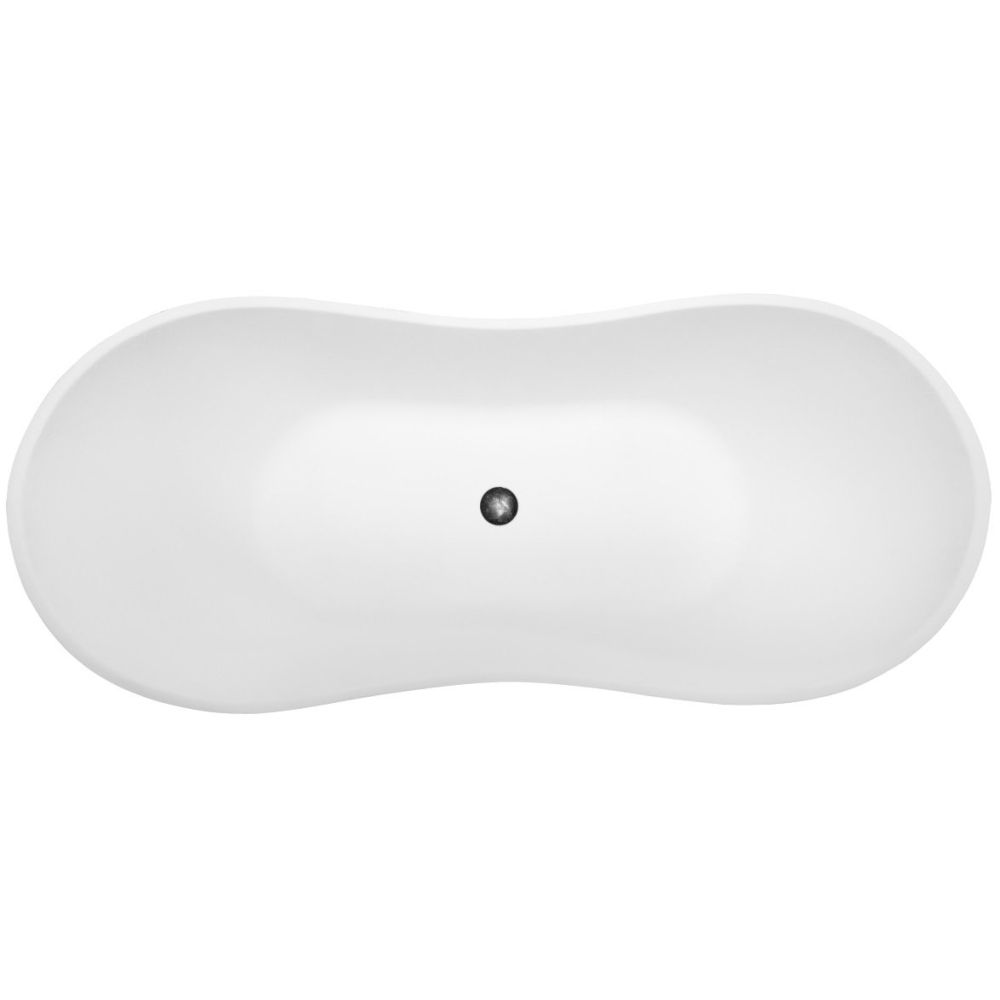 Cada baie freestanding asimetrica, compozit, alba, 160 x 70 cm, Besco Viya [3]