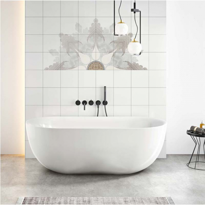 Cada freestanding, Florida, Aura Slim 170, ovala, cu instalatie completa, alb