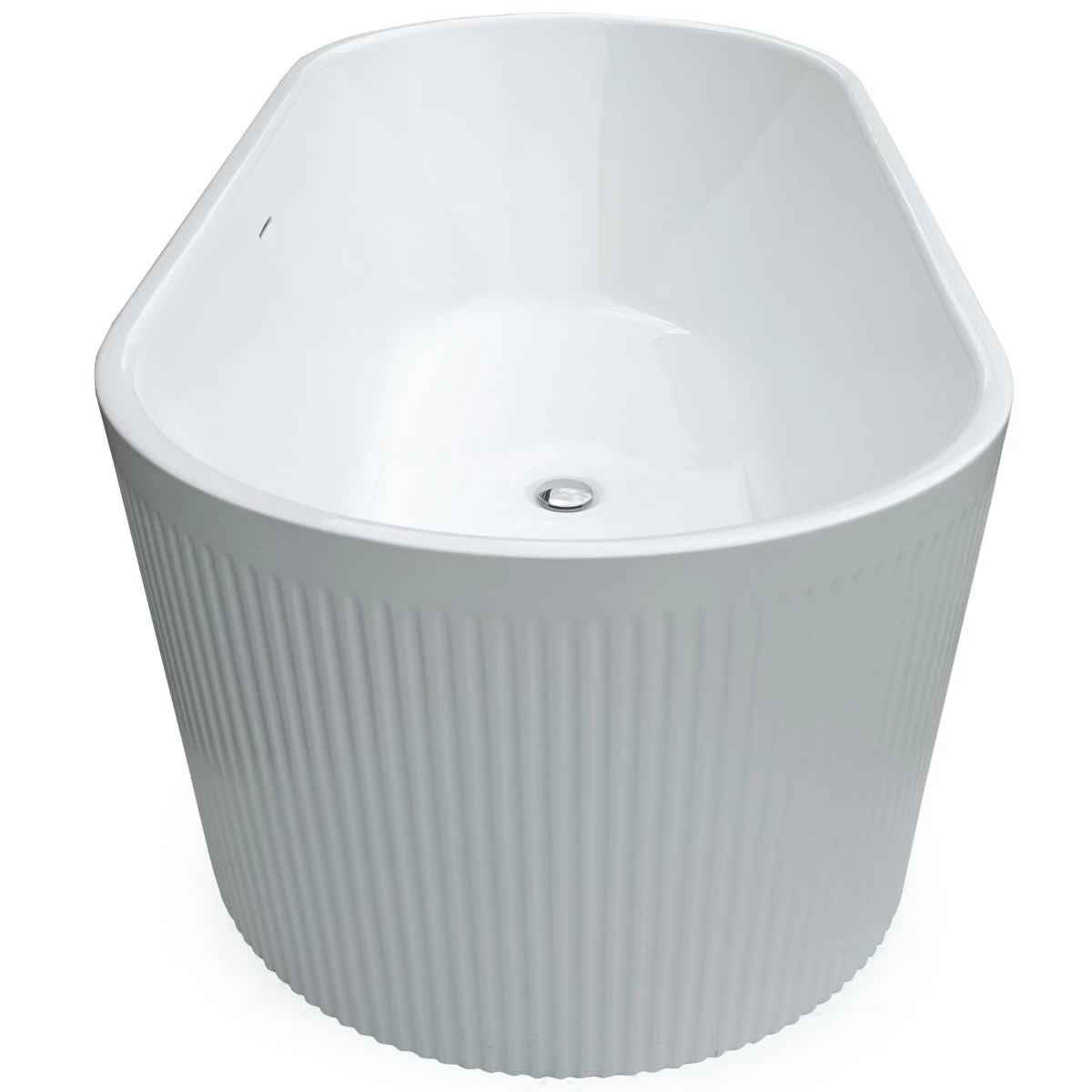 Cada baie freestanding cu riflaje 3D, dimensiune 170 x 75 cm, alb lucios, Scarlet Foglia [4]