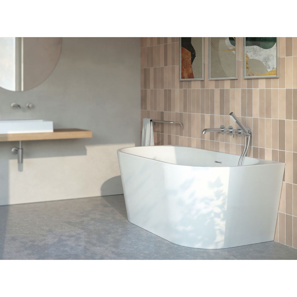 Cada baie freestanding Deante Silia, 160 x 75 cm, lipita de perete, alb lucios [5]