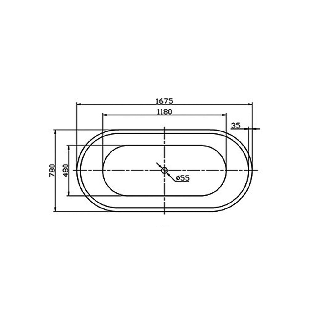 Cada baie freestanding 167 x 78 cm ovala Florida, Ava [2]