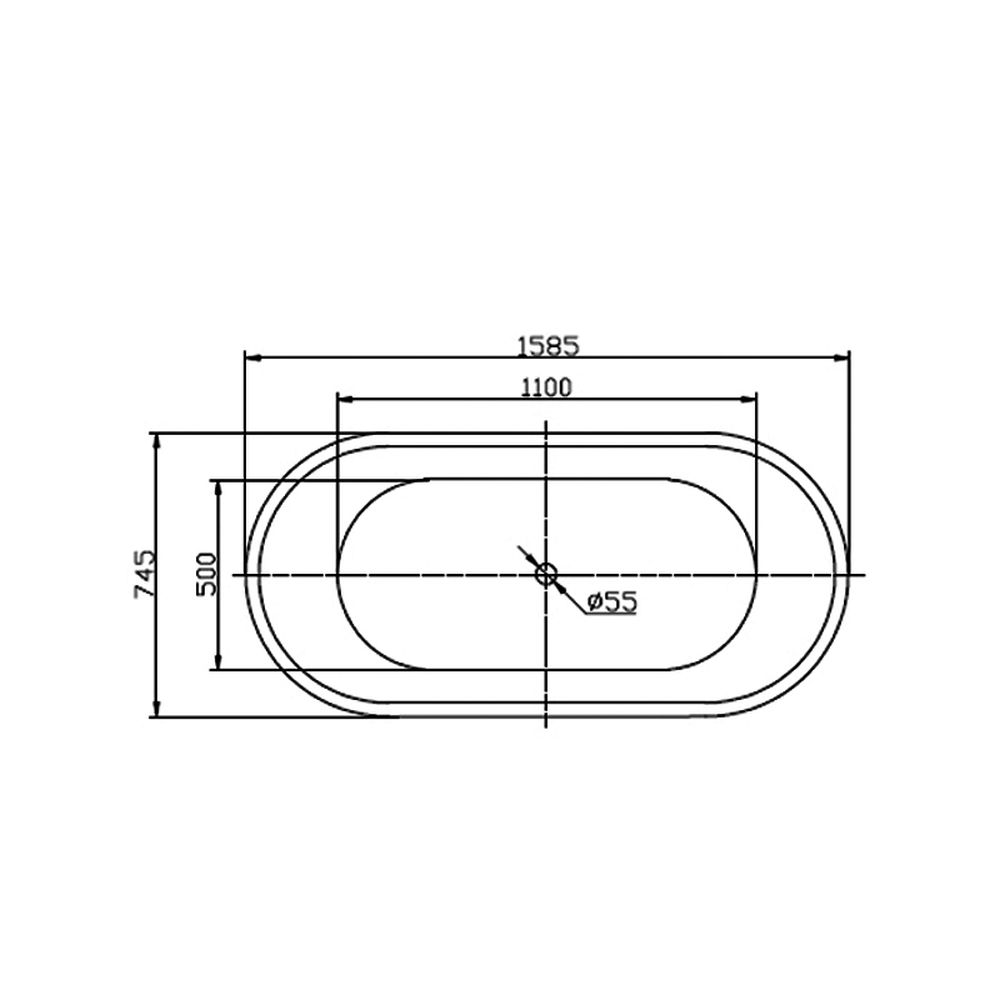 Cada baie freestanding 158 x 74 cm ovala Florida, Ava [2]