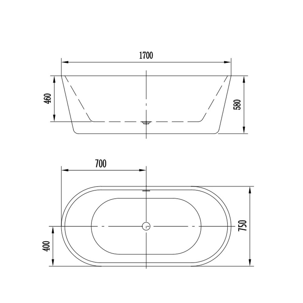 Cada baie freestanding 170 x 75 cm Florida, Denisa P-170 [4]