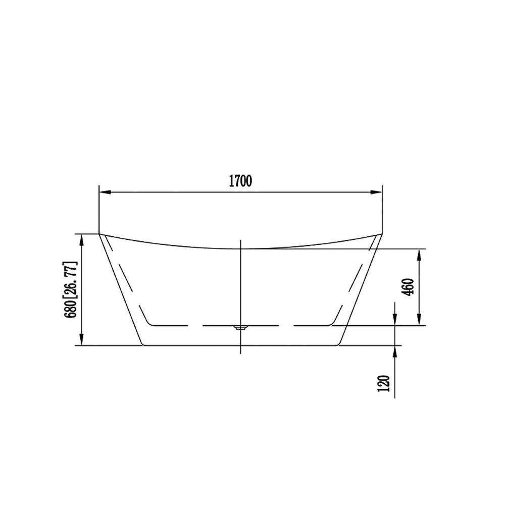 Cada baie freestanding 170 x 80 cm neagra Florida, Selena New [5]