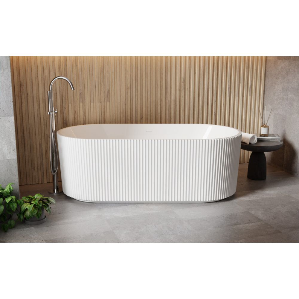 Cada baie freestanding, ovala, alba, 3D, Besco Giuliana, 150x75 cm [4]