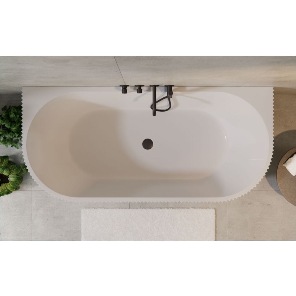 Cada baie freestanding, lipita de perete, alba, 3D, Besco Leya, 170x78 cm [5]