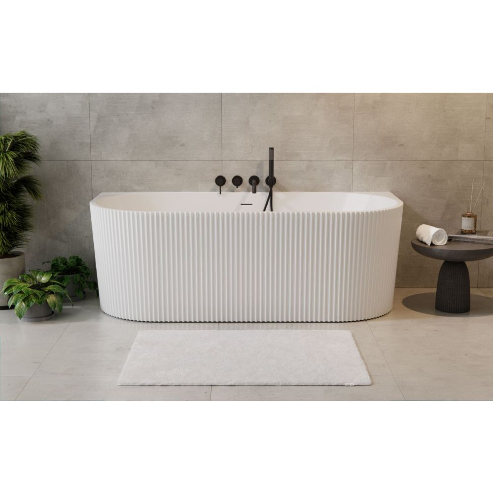 Cada baie freestanding, lipita de perete, alba, 3D, Besco Leya, 170x78 cm [4]