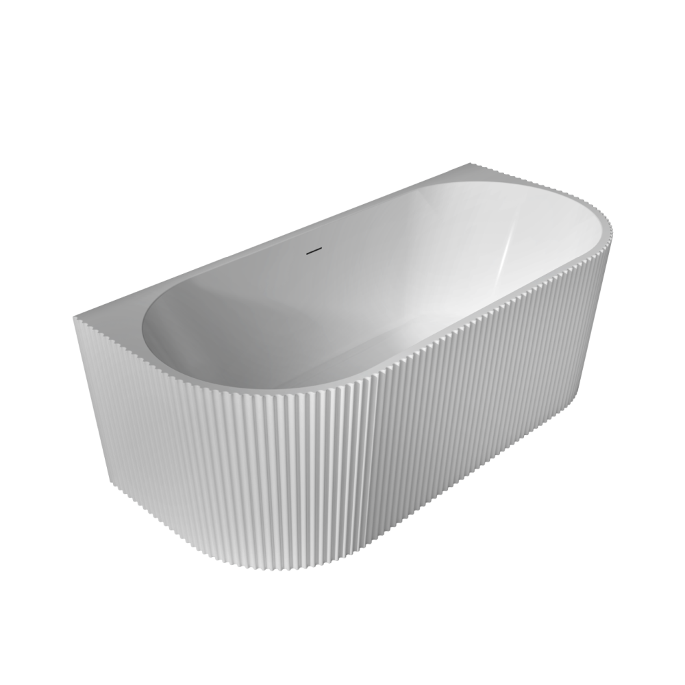 Cada baie freestanding, lipita de perete, alba, 3D, Besco Leya, 170x78 cm [2]
