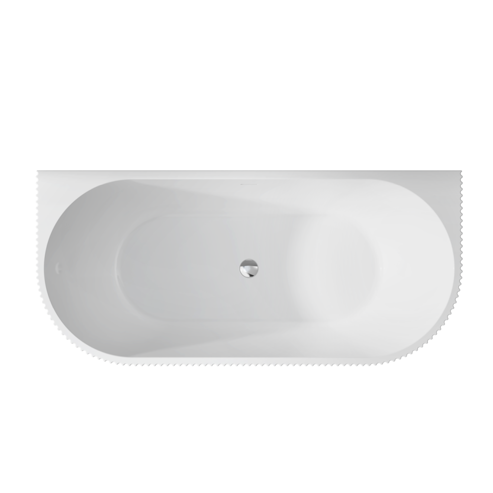 Cada baie freestanding, lipita de perete, alba, 3D, Besco Leya, 170x78 cm [3]