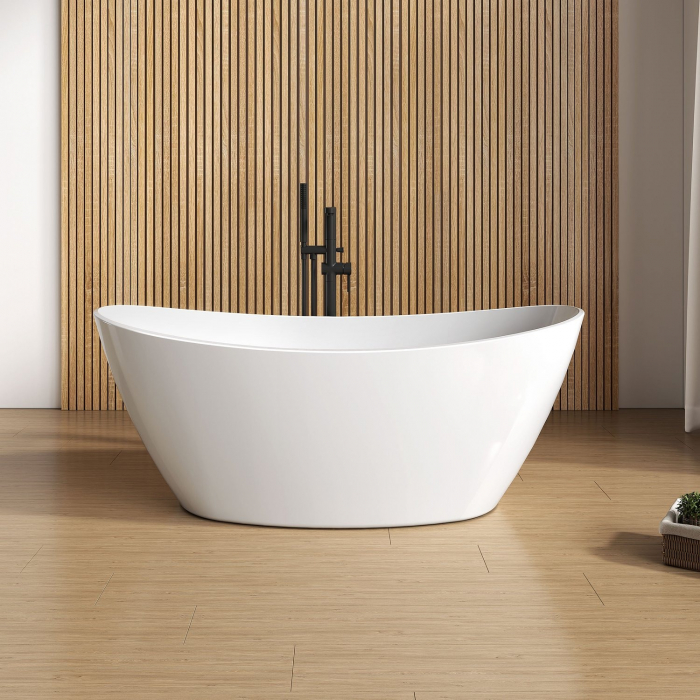 Cada baie freestanding ovala, compozit, 158 x 77 cm, Foglia Bella