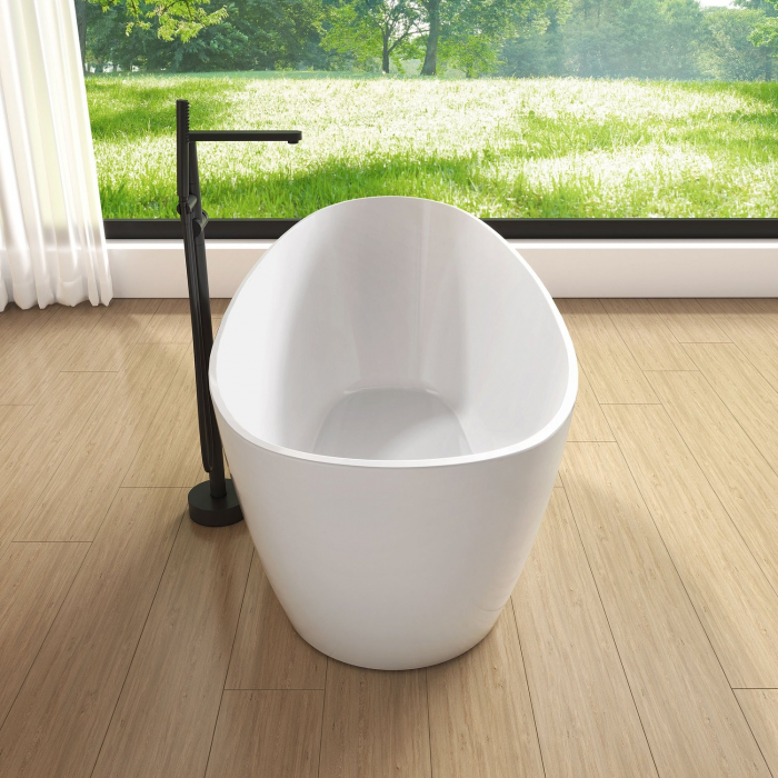 Cada baie freestanding ovala, compozit, 158 x 77 cm, Foglia Bella [4]