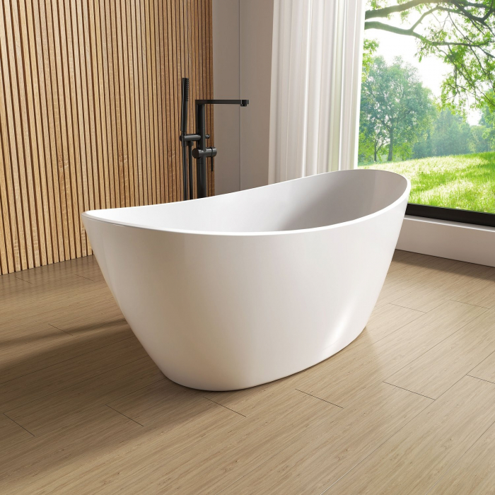 Cada baie freestanding ovala, compozit, 158 x 77 cm, Foglia Bella [3]