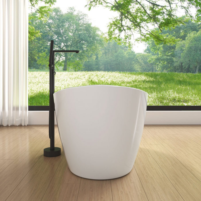 Cada baie freestanding ovala, compozit, 158 x 77 cm, Foglia Bella [2]