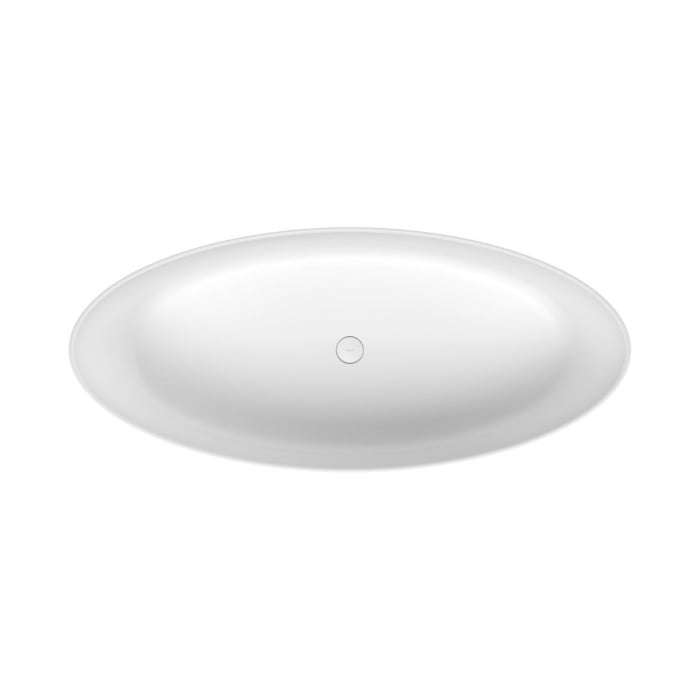 Cada baie freestanding ovala, compozit, 160 x 71 cm, Foglia Wave [8]