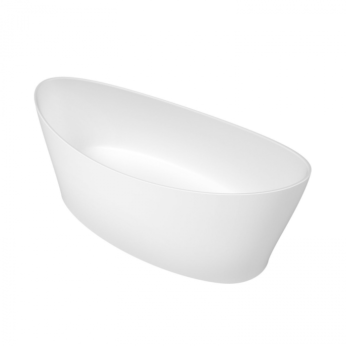 Cada baie freestanding ovala, compozit, 160 x 71 cm, Foglia Wave [9]