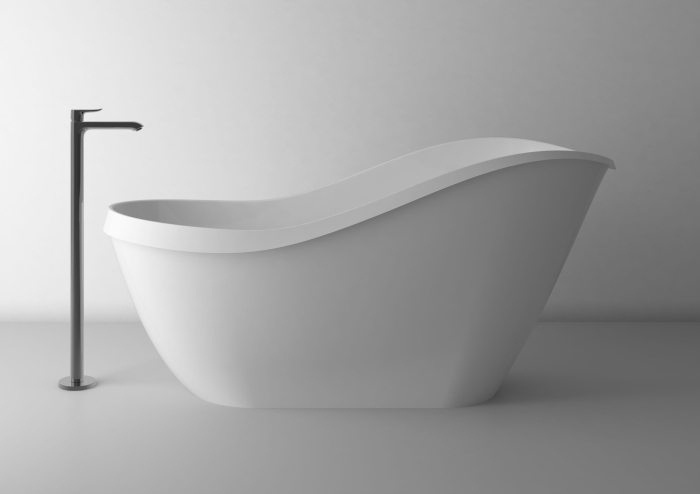 Cada baie freestanding ovala, compozit, 169 x 71 cm, Cast Marble Sorrento [3]