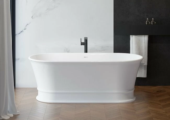 Cada baie freestanding ovala, compozit, 170 x 84 cm, Cast Marble Alcamo [4]