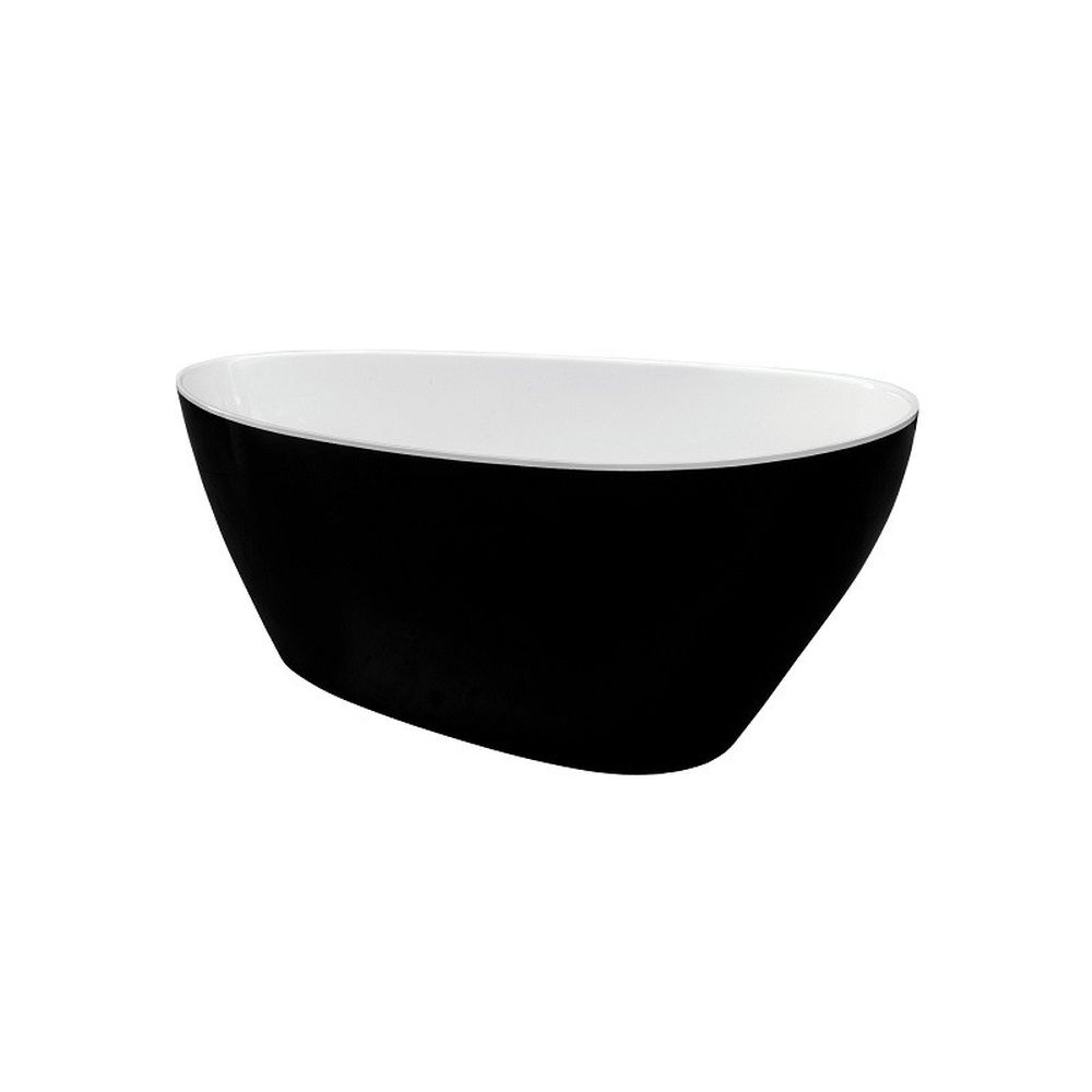 Cada baie freestanding ovala, compozit, negru/alb, 170x72 cm, Besco Goya [2]