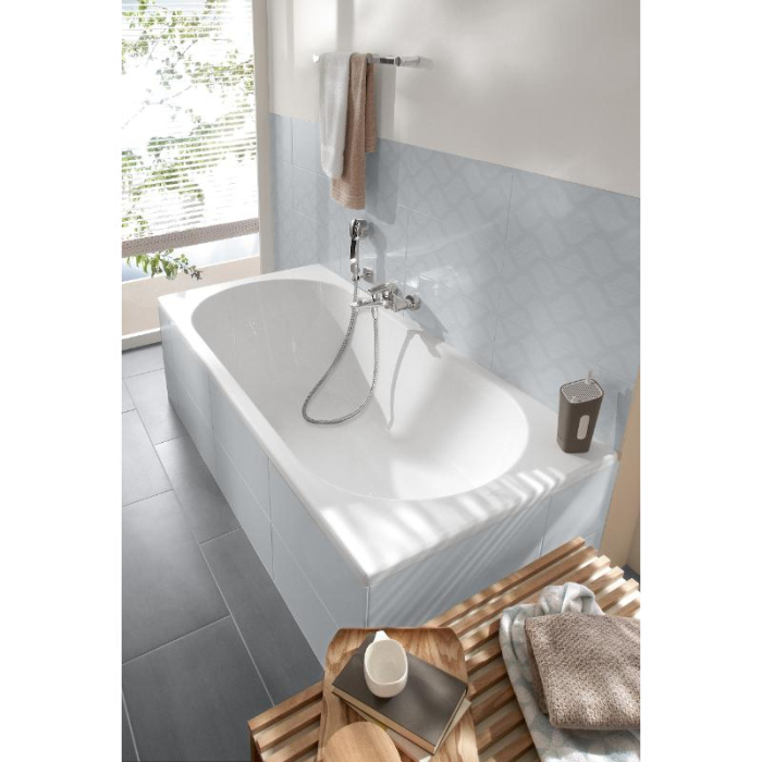 Cada baie incastrata 180x80 cm, dreptunghiulara din acril, alba, Villeroy & Boch O.Novo [4]