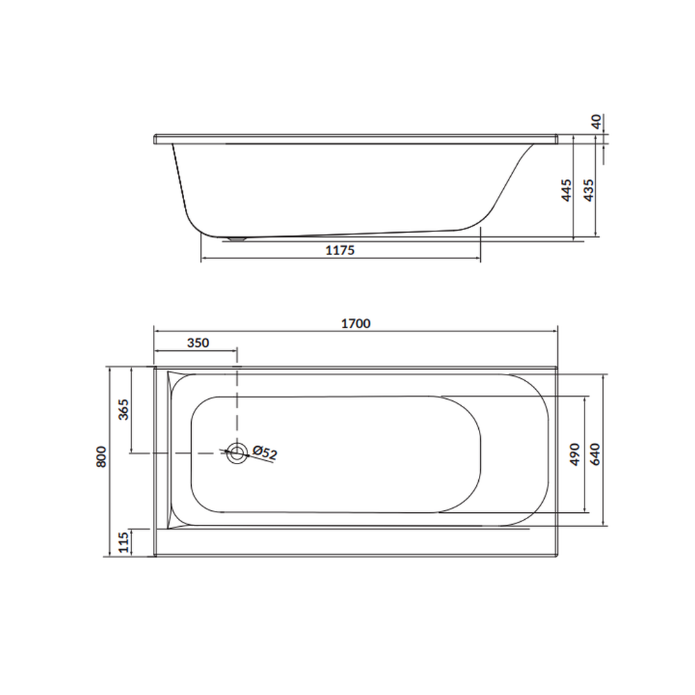 Cada baie incastrata Cersanit Smart, 170 x 80 cm, orientare stanga, alb lucios [4]