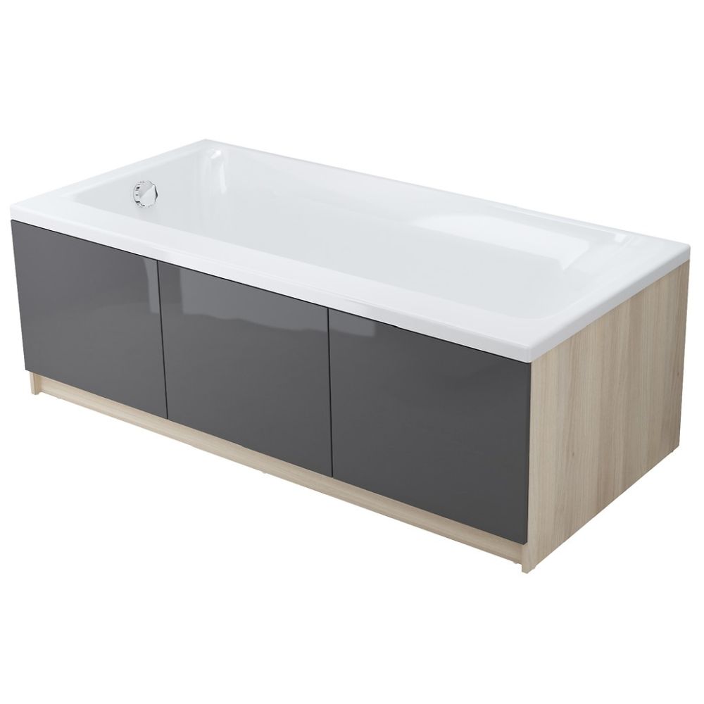Cada baie incastrata Cersanit Smart, 170 x 80 cm, orientare dreapta, alb lucios [2]