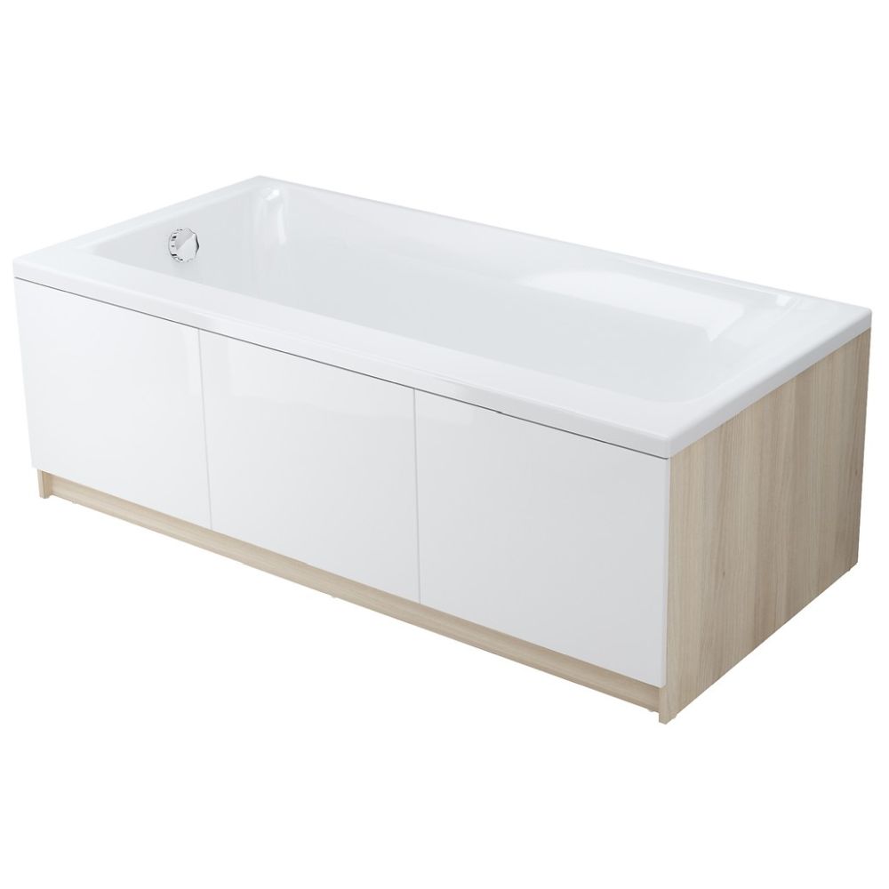 Cada baie incastrata Cersanit Smart, 170 x 80 cm, orientare dreapta, alb lucios [3]