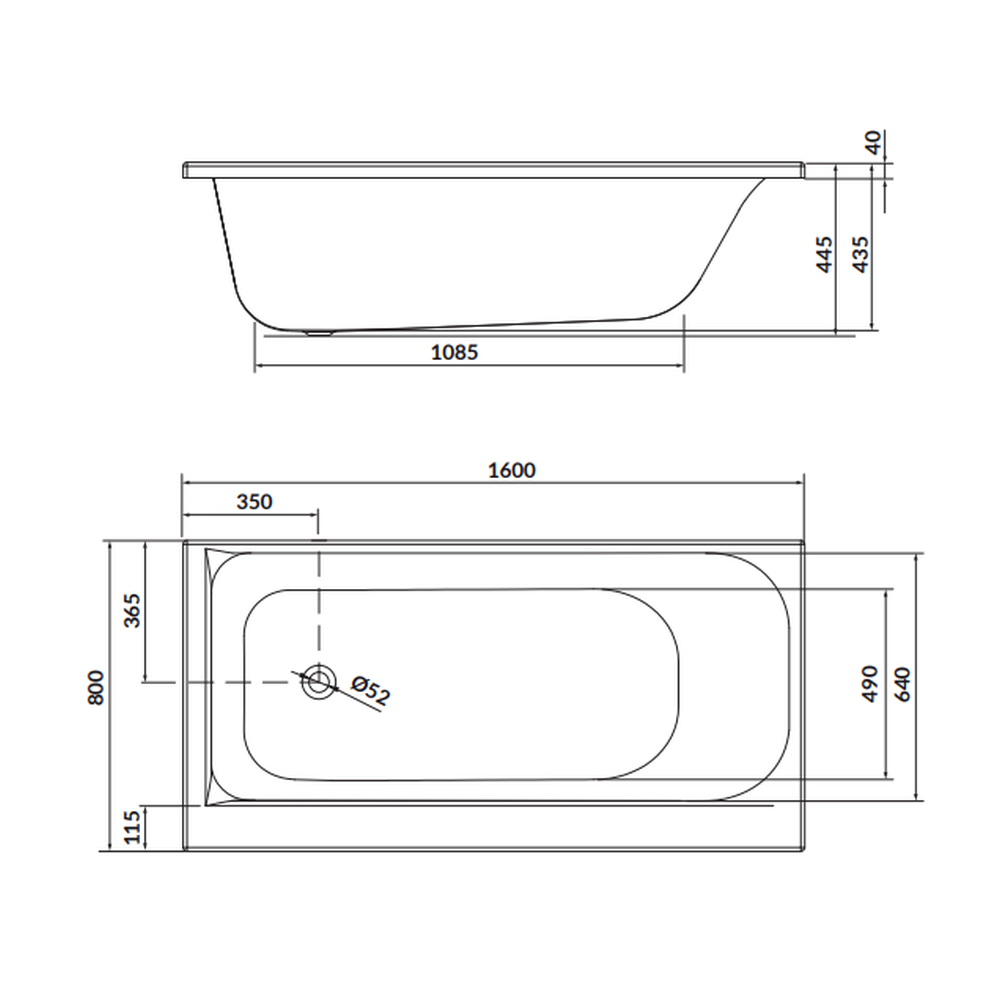 Cada baie incastrata Cersanit Smart, 160 x 80 cm, orientare stanga, alb lucios [4]