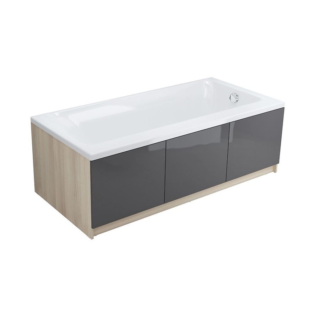 Cada baie incastrata Cersanit Smart, 170 x 80 cm, orientare stanga, alb lucios [2]