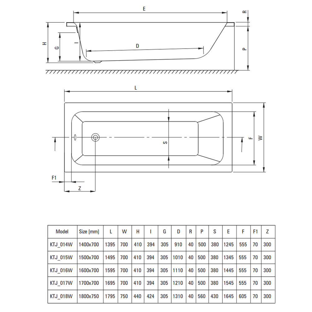 Cada baie incastrata Deante Prizma, 180x75 cm, dreptunghiulara, alb lucios - Resigilata [2]