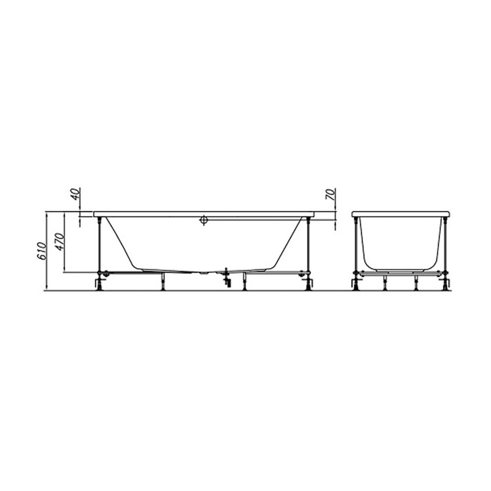 Cada baie incastrata 170 x 75 cm KolpaSan, Elektra [4]