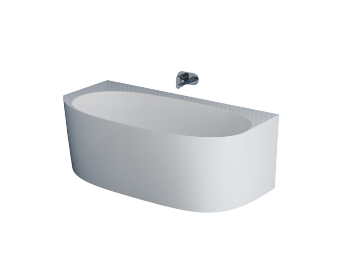 Cada freestanding dreptunghiulara, compozit alb lucios, 160x86x58 cm, Foglia Venetian [2]