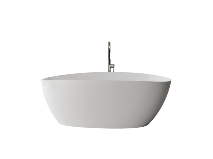 Cada freestanding ovala, compozit alb lucios, 170x77x62 mm Foglia Venezia [2]