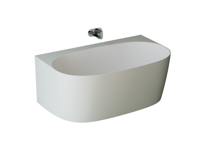 Cada freestanding dreptunghiulara, compozit alb lucios,148x86x58 cm, Foglia Versailles [2]