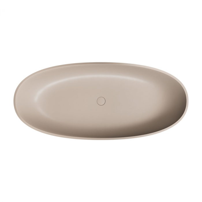 Cadă freestanding 160x75 cm ovală, bej mat, Omnires Shell M [3]