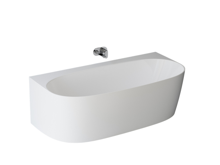 Cada freestanding ovala, compozit alb mat, interior lucios, 180x86x58 cm, Foglia Versailles [2]