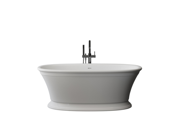 Cada freestanding ovala, compozit alb mat, interior lucios, 167x83x62.5 cm, Foglia Millesime [2]