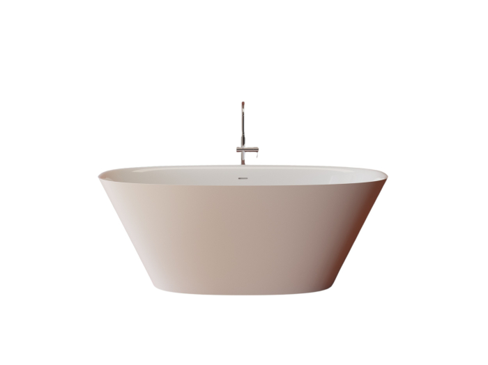 Cada freestanding ovala, compozit alb mat, interior lucios, 167x83.1x62.5 cm, Foglia Moonstone [2]