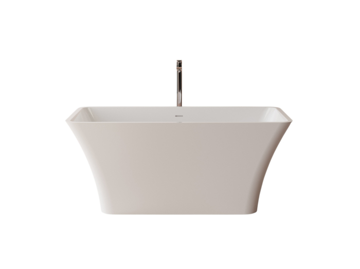 Cada freestanding dreptunghiulara, compozit alb lucios, 150x76.2x62.5 cm, Foglia Minerva [2]