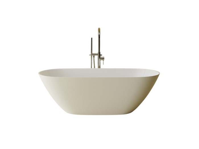 Cada freestanding ovala, compozit alb mat, interior lucios,  160x70x50 cm, Foglia Essence [2]