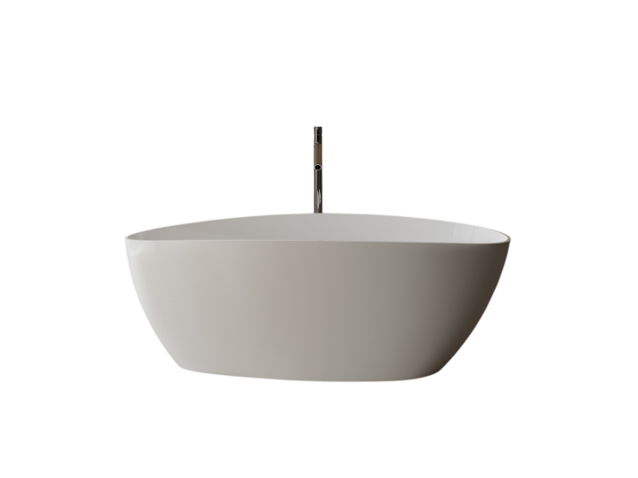 Cada freestanding ovala, compozit alb lucios, 157x70x56 cm Foglia Venezia [2]