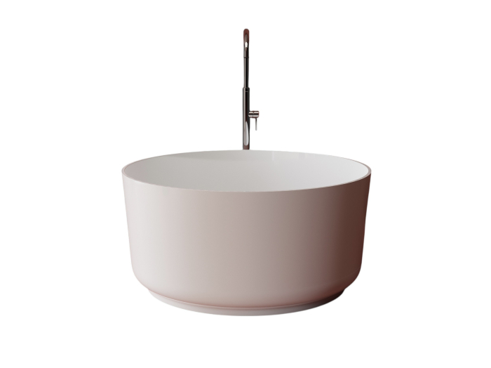 Cada freestanding rotunda, compozit alb mat, 110x110x51.2 cm, Foglia Polaris [2]