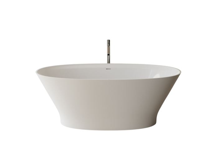 Cada freestanding ovala, compozit alb lucios, 167.7x81.3x60.5 cm, Foglia Classe [2]