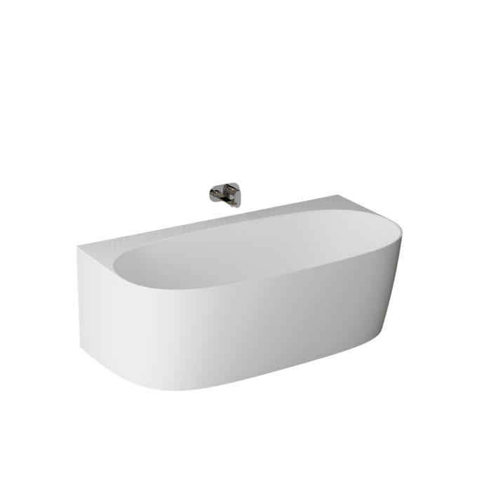 Cada freestanding dreptunghiulara, compozit alb lucios, 170x86x58 cm, Foglia Versailles [2]