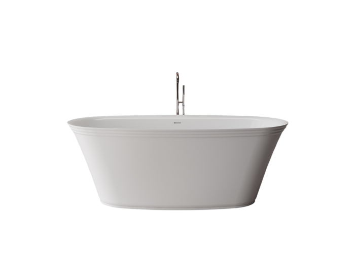 Cada freestanding ovala, compozit alb mat, interior lucios, 170x80x61 cm, Foglia Opal [2]