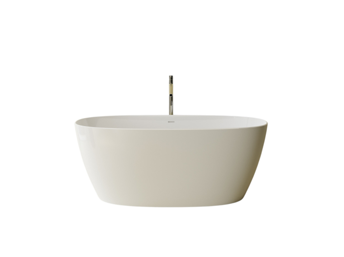 Cada freestanding ovala, compozit alb mat, interior lucios, 160x78.7x61.5 cm, Foglia Lumia [2]