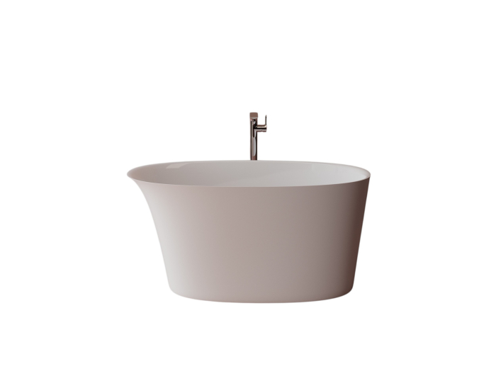 Cada freestanding ovala, compozit alb mat, interior lucios, 140x78x66.5 cm, Foglia Aria [2]